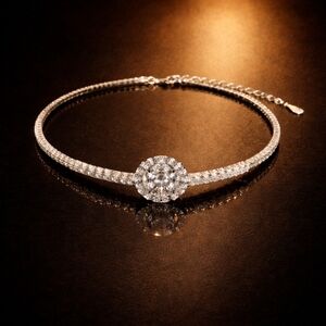 0.5ct/VVS1 | Sun Moissanite Bangle | .925 Sterling Silver | Size 20cm | New